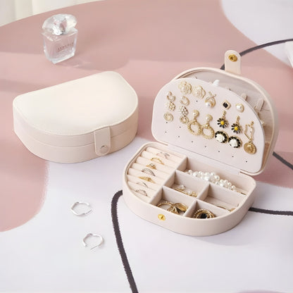 Boîte à Bijoux Voyage Cuir - Rangement Bagues Compact