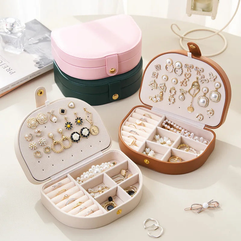 Boîte à Bijoux Voyage Cuir - Rangement Bagues Compact