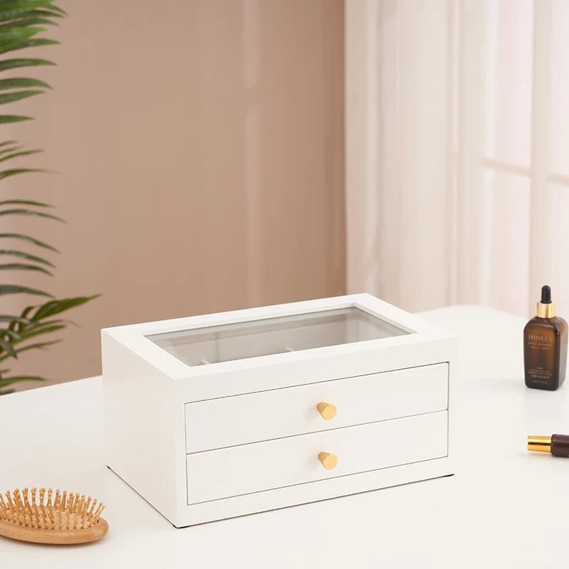 Boîte à Bijoux 2 Tiroirs en Bois - Rangement Élégant