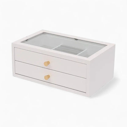 Boîte à Bijoux 2 Tiroirs en Bois - Rangement Élégant