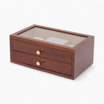 Boîte à Bijoux 2 Tiroirs en Bois - Rangement Élégant