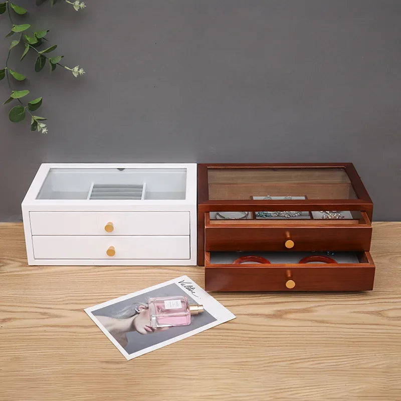 Boîte à Bijoux 2 Tiroirs en Bois - Rangement Élégant