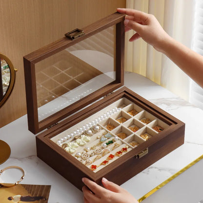 Boîte à Bijoux Bois Double Plateau Rangement
