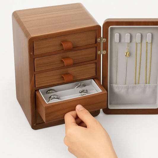 Boîte à Bijoux Bois 5 Tiroirs Compacte