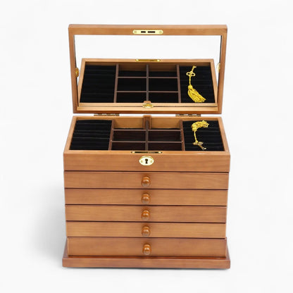 Boîte à Bijoux 6 Tiroirs en Bois