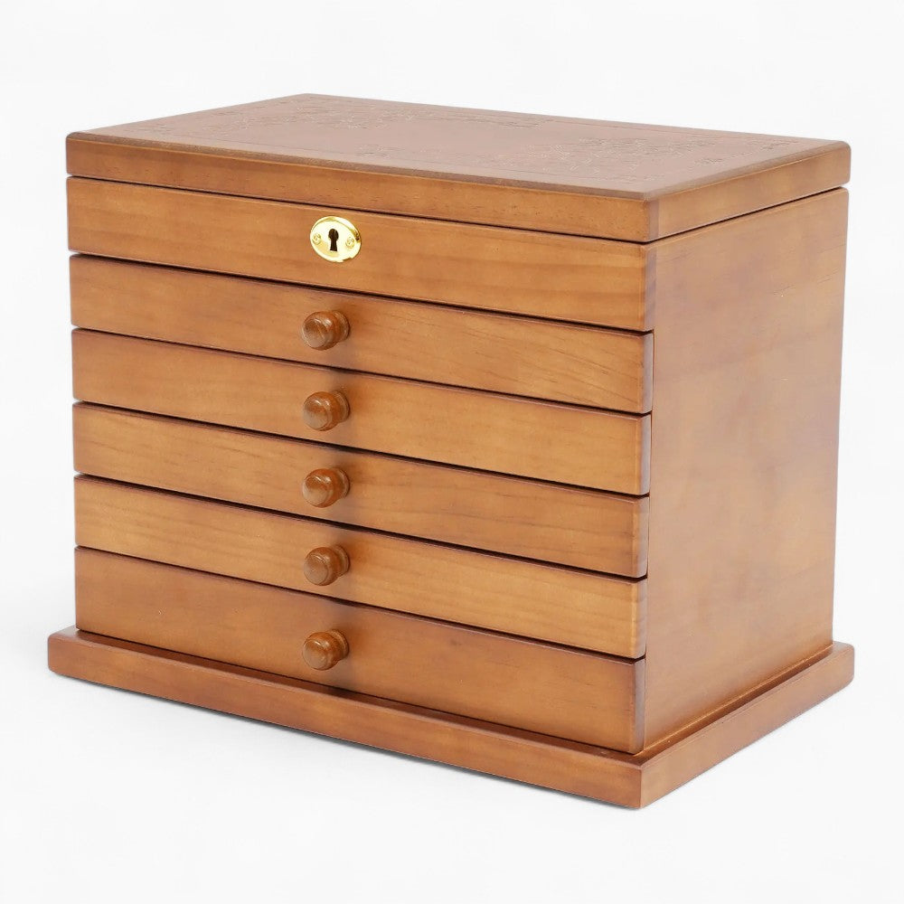 Boîte à Bijoux 6 Tiroirs en Bois