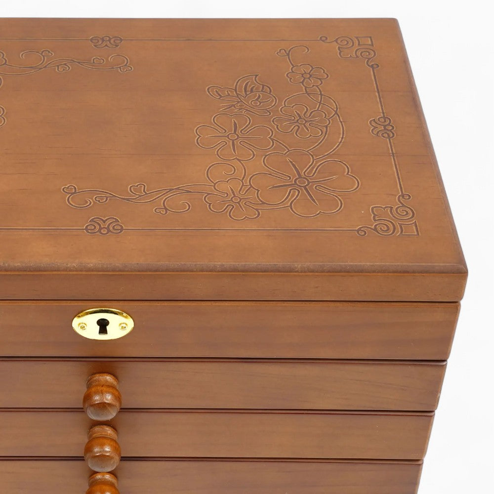 Boîte à Bijoux 6 Tiroirs en Bois