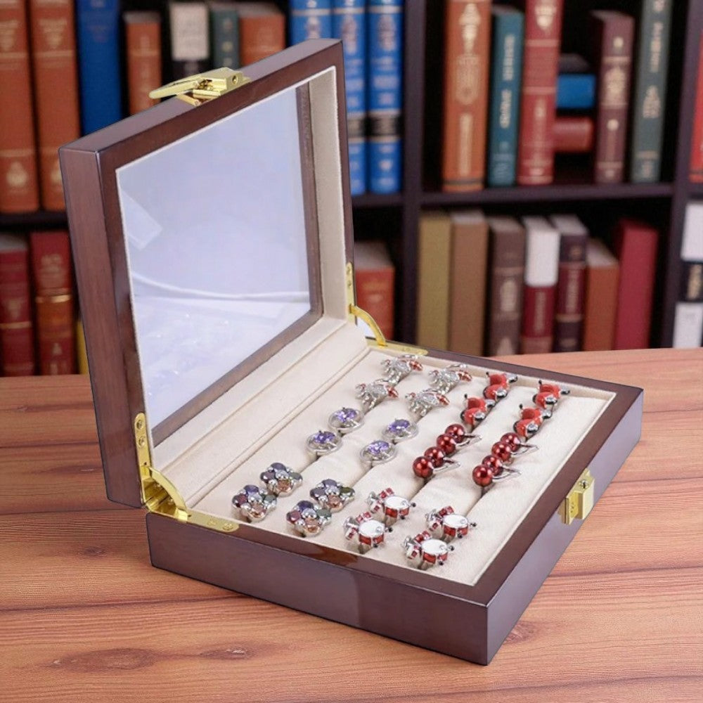 Boîte à Bijoux Bois Verre - Rangement Élégant