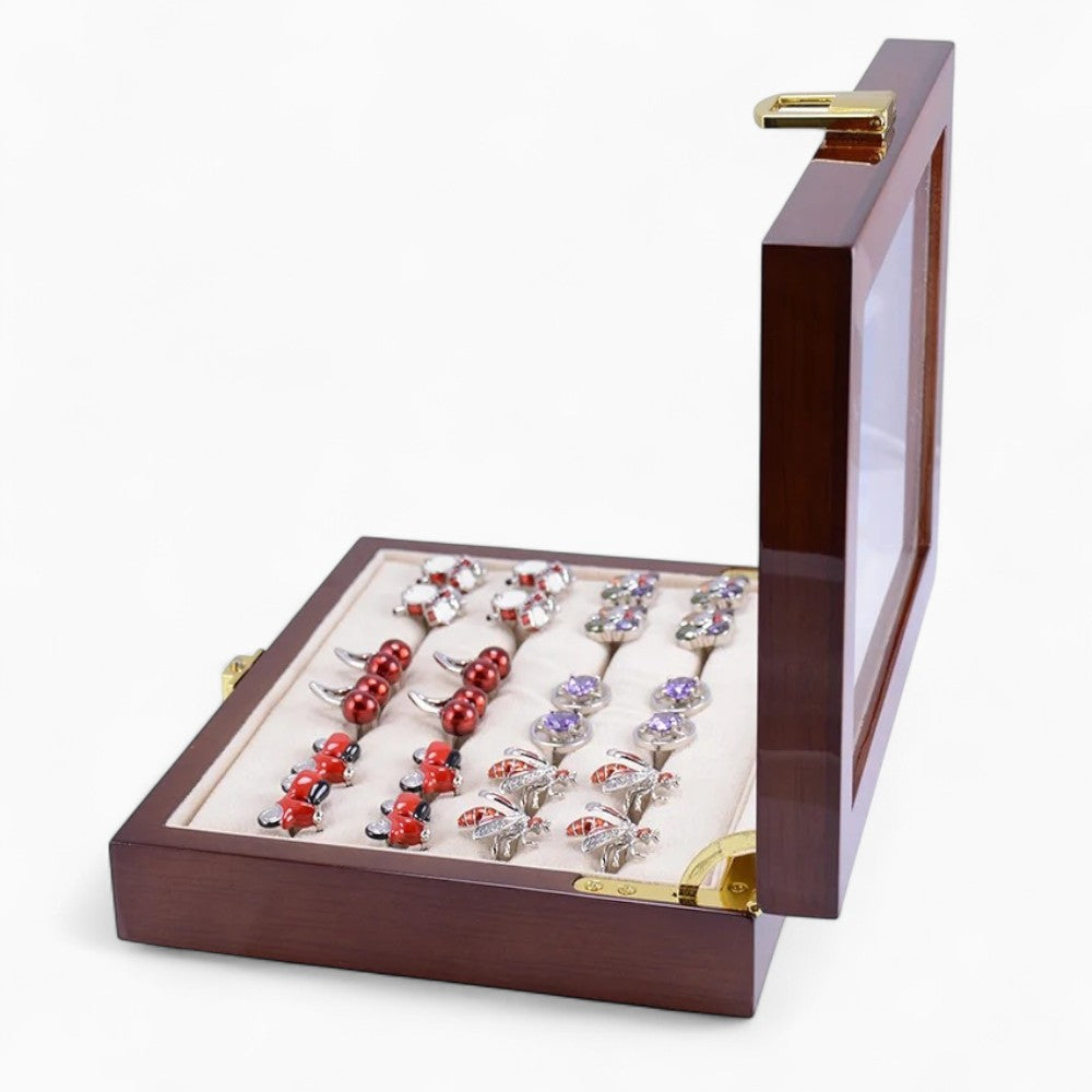 Boîte à Bijoux Bois Verre - Rangement Élégant