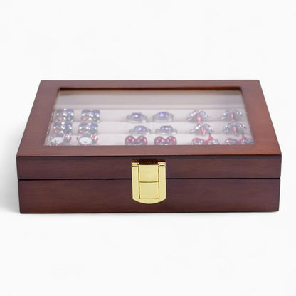 Boîte à Bijoux Bois Verre - Rangement Élégant