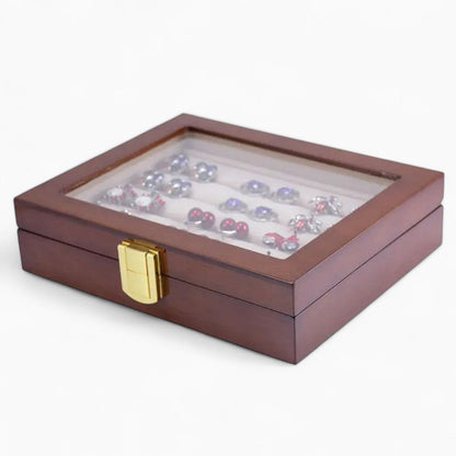 Boîte à Bijoux Bois Verre - Rangement Élégant