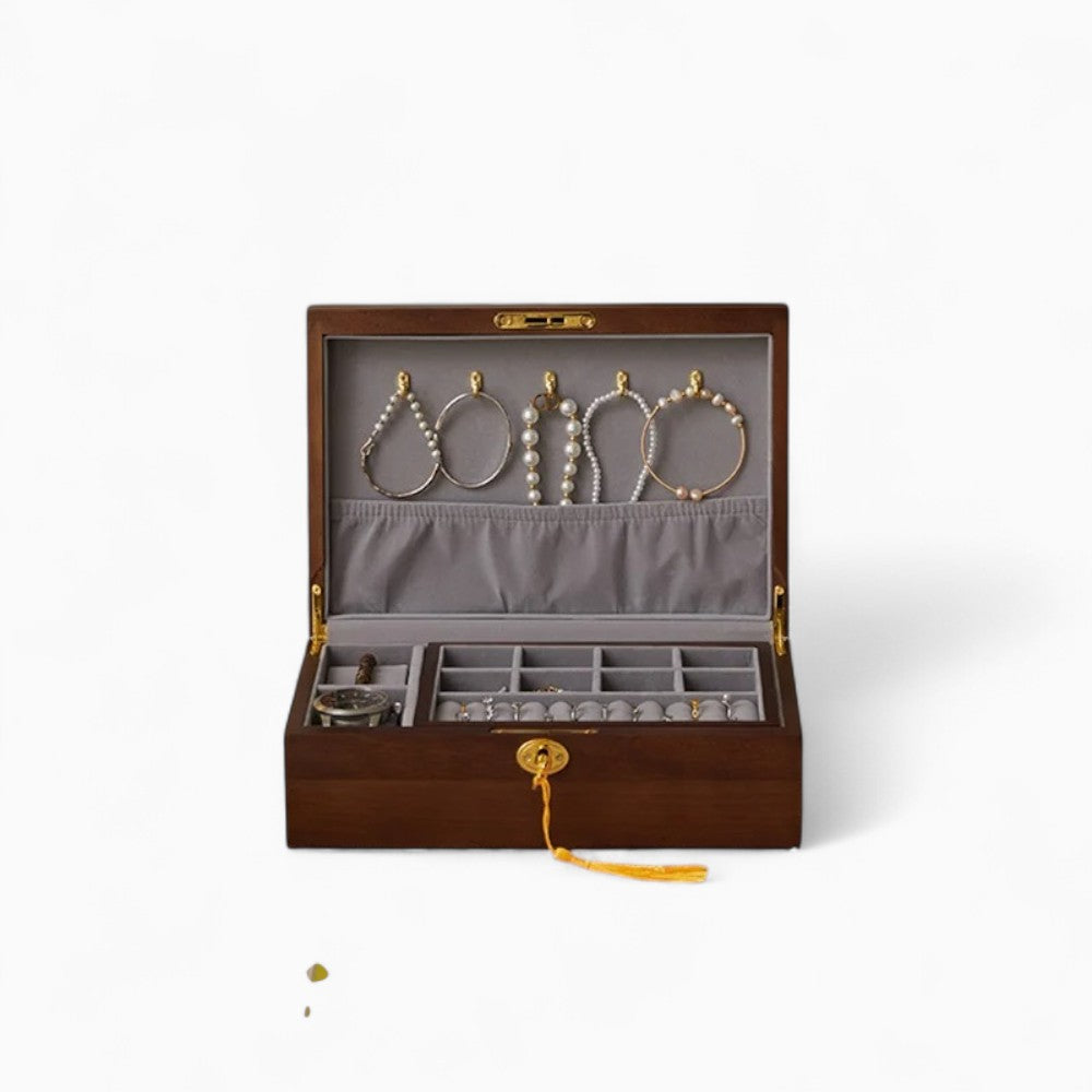 Boîte à Bijoux Sécurisée en Bois à Clé