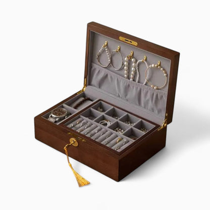 Boîte à Bijoux Sécurisée en Bois à Clé