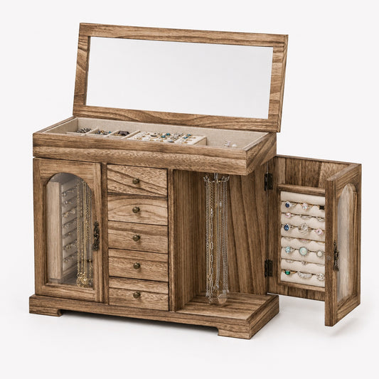 Boîte à Bijoux Bois Miroir - Rangement Pratique