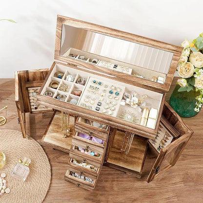 Boîte à Bijoux Bois Miroir - Rangement Pratique