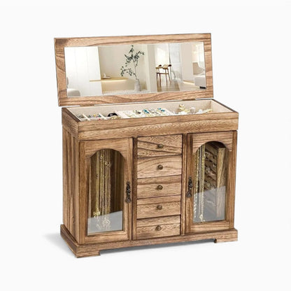 Boîte à Bijoux Bois Miroir - Rangement Pratique