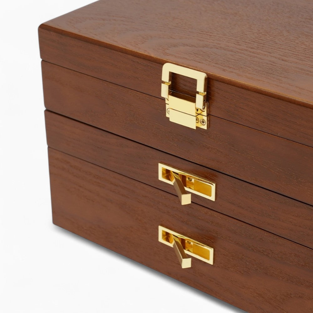 Boîte à Bijoux Bois Tiroirs - Rangement Pratique