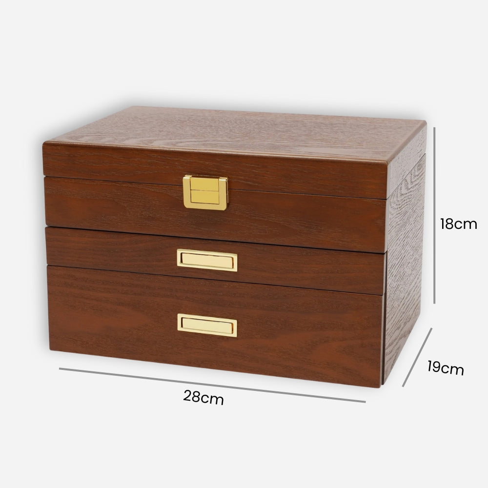 Boîte à Bijoux Bois Tiroirs - Rangement Pratique