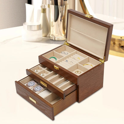 Boîte à Bijoux Bois Tiroirs - Rangement Pratique