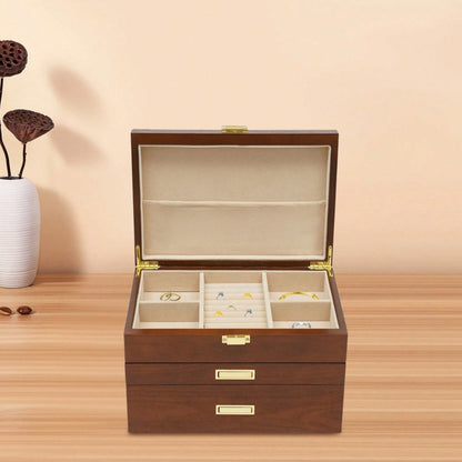 Boîte à Bijoux Bois Tiroirs - Rangement Pratique