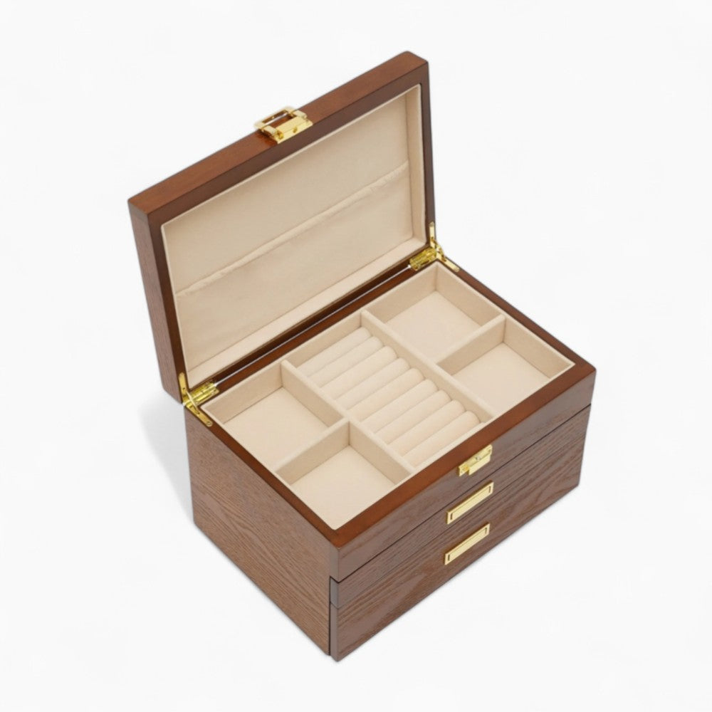 Boîte à Bijoux Bois Tiroirs - Rangement Pratique