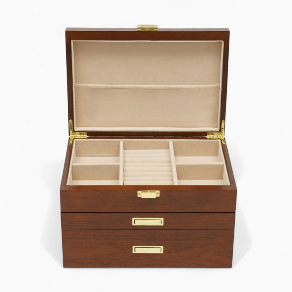 Boîte à Bijoux Bois Tiroirs - Rangement Pratique
