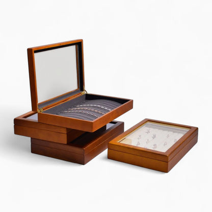 Boîte à Bijoux Bois Vitrine - Rangement Élégant
