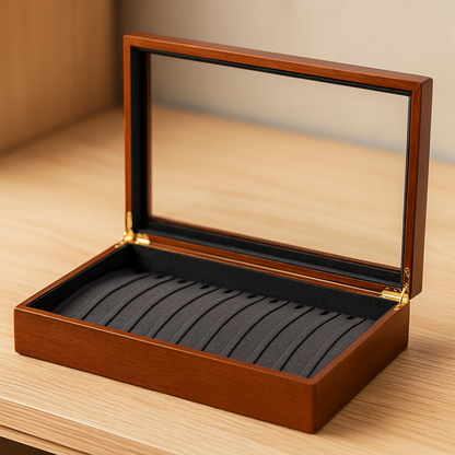Boîte à Bijoux Bois Vitrine - Rangement Élégant