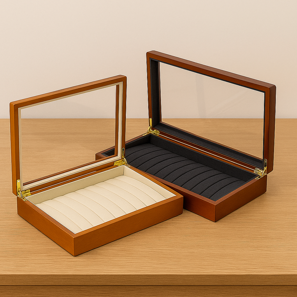 Boîte à Bijoux Bois Vitrine - Rangement Élégant