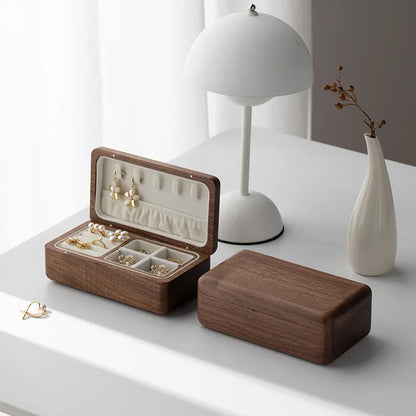Boîte à Bijoux Bois Rangement Boucles d'Oreilles