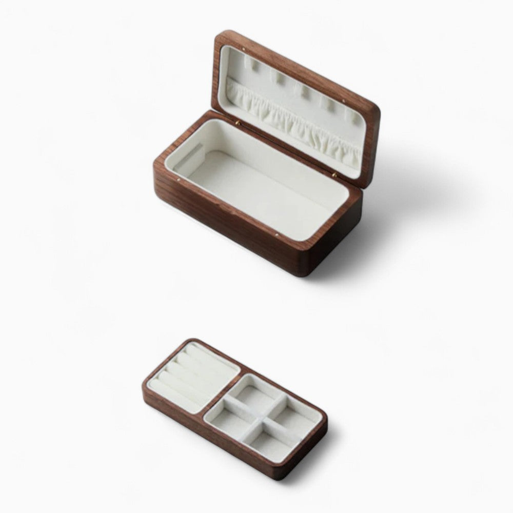 Boîte à Bijoux Bois Rangement Boucles d'Oreilles