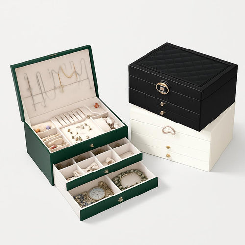 Boîte à Bijoux Femme Rangement Tiroirs