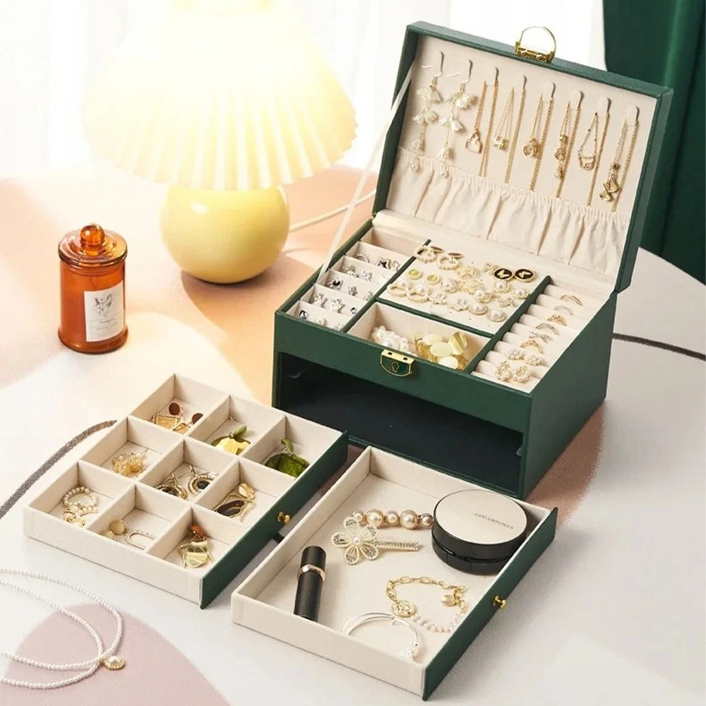 Boîte à Bijoux Femme Rangement Tiroirs