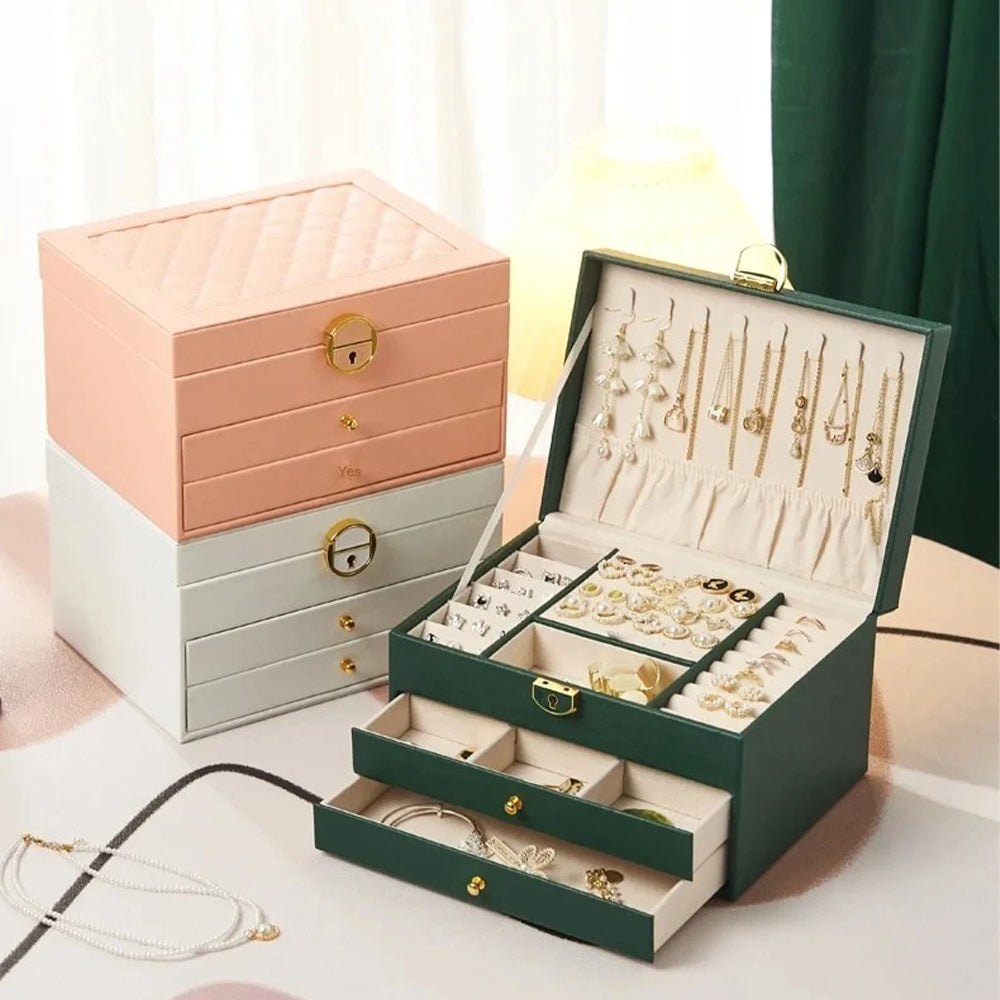 Boîte à Bijoux Femme Rangement Tiroirs