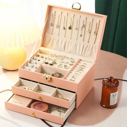 Boîte à Bijoux Femme Rangement Tiroirs