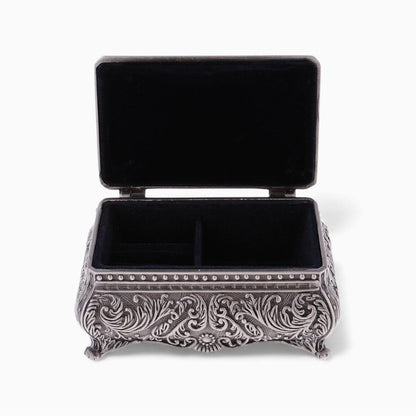 Boîte à Bijoux Gothique Métal Sculpté Vintage