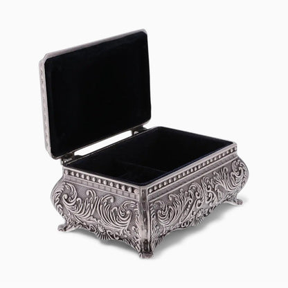 Boîte à Bijoux Gothique Métal Sculpté Vintage