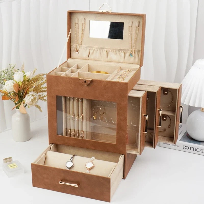 Boîte à Bijoux en Similicuir - Grand Rangement