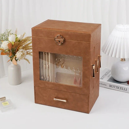 Boîte à Bijoux en Similicuir - Grand Rangement