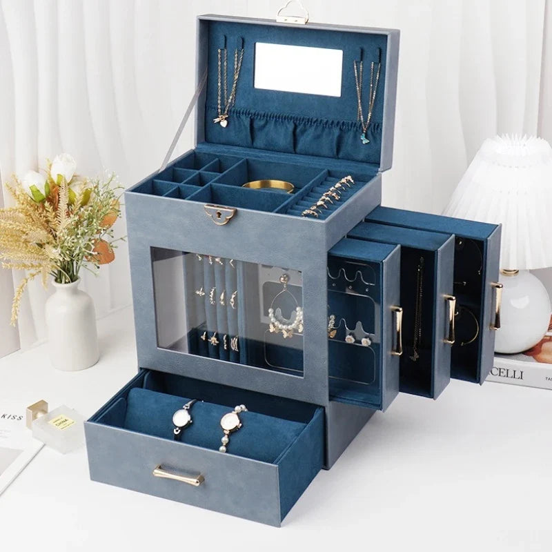 Boîte à Bijoux en Similicuir - Grand Rangement