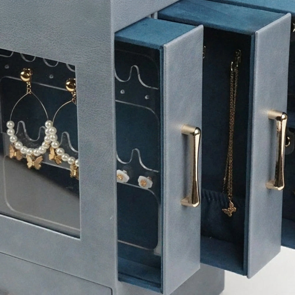 Boîte à Bijoux en Similicuir - Grand Rangement