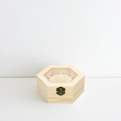 Boîte à Bijoux Bois Hexagonale - Rangement Pratique