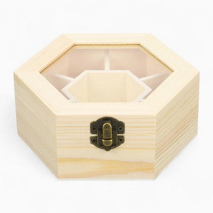 Boîte à Bijoux Bois Hexagonale - Rangement Pratique