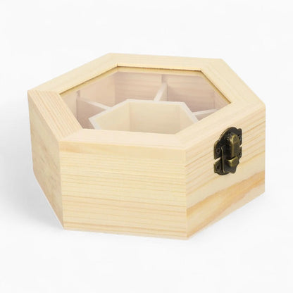 Boîte à Bijoux Bois Hexagonale - Rangement Pratique