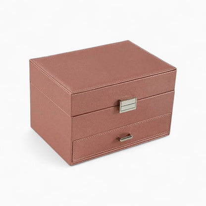 Boîte à Bijoux Cuir Multi-Rangements Sécurisée