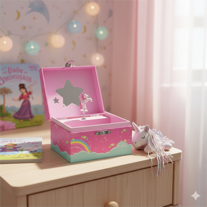 Boîte à Bijoux Licorne Musicale pour Enfants
