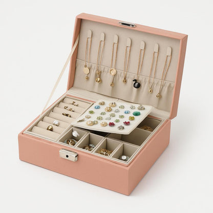 Boîte à Bijoux Cuir - Grand Rangement