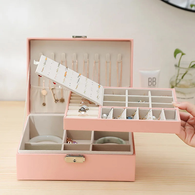 Boîte à Bijoux Cuir - Grand Rangement