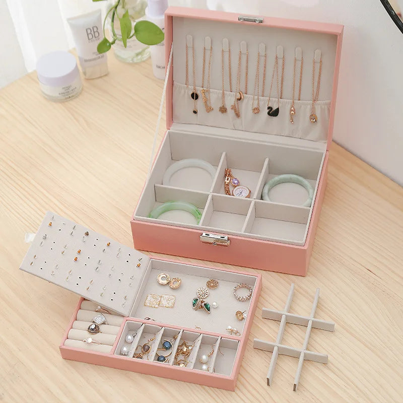 Boîte à Bijoux Cuir - Grand Rangement