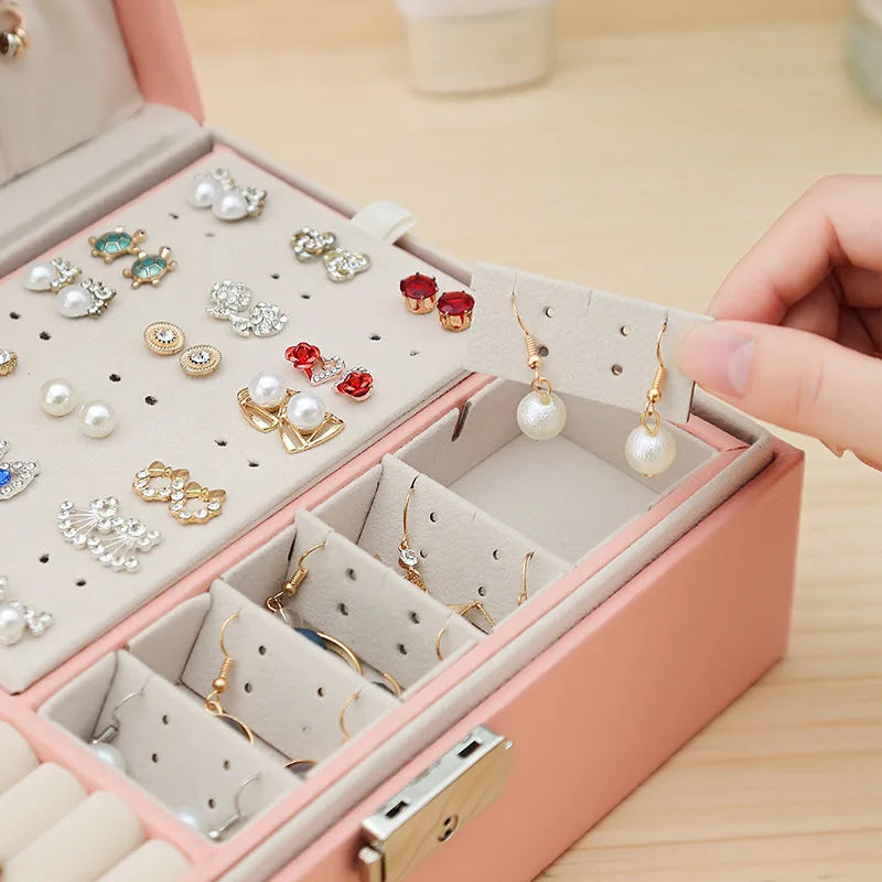 Boîte à Bijoux Cuir - Grand Rangement